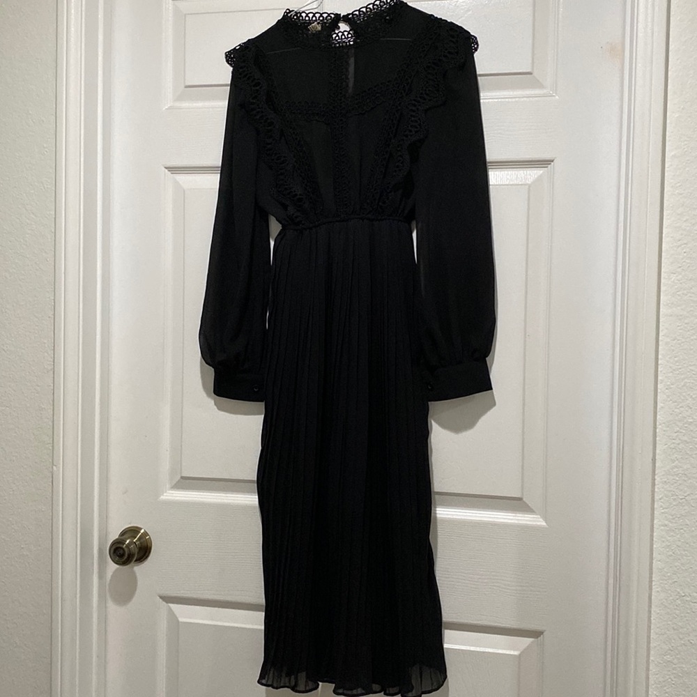 Brand new midi chiffon  and lace pleated dress